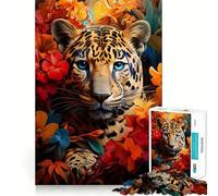 Jaguar Tropical Jungle 1000 Piece Jigsaws for Adults Puzzle Logic Workout Precise Connection Home Play (50x75cm)