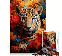 Jaguar Tropical Jungle 1000 Piece Jigsaws for Adults Puzzle Logic Workout Precise Connection Home Play (50x75cm)