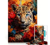 Jaguar Tropical Jungle Jigsaw Puzzles 1000 Pieces for Adults Stress Free Home Play Enjoyable Challenge Furniture Decor (38x26cm)
