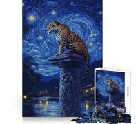 Jaguar Under Starry Night 1000 Pieces Jigsaws Adults Puzzles Mind Exercise Pastime Game Family Play Thoughtful Gift (38x26cm)