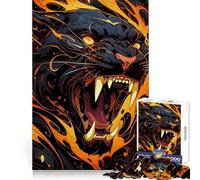 Jaguar Untamed Rage 1000 Piece Jigsaw Puzzles- Enjoyable Game Bright Color Family Enjoyable Perfect Art (38x26cm)