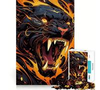 Jaguar Untamed Rage Jigsaw Puzzle 1000 Piece for Teenagers Cognitive Boost Smooth Connection Fun Play Art Piece (50x75cm)