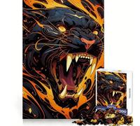 Jaguar Untamed Rage Jigsaw Puzzle 1000 Piece for Teenagers Cognitive Boost Smooth Connection Fun Play Art Piece (50x75cm)