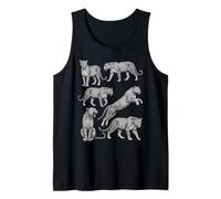Jaguar Vintage Sketch Art Wildlife Animal Retro Nature Tank Top