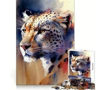 Jaguar Watercolor 1000-piece Jigsaw Puzzles Mindful Game Anxiety Relief Enjoyable Challenge Home Art (38x26cm)