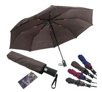 JAGUAR Windproof Folding Umbrella, Mini Pocket Umbrella with Automatic Opening, Travel Umbrella, Keep in the Car Always Ready to Use (Closed Size: Only 28.5cm), dark brown (di moro), 28,5 cm (chiuso)