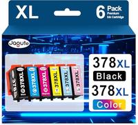 Jagute 378 XL Ink Cartridges Compatible for Epson 378 378XL Ink Cartridges Multipack for Epson Expression Photo XP-8700 XP-8500 XP-8505 XP-8600 XP-8000 XP-8005 XP-8605 (6 Packs)