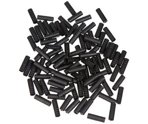 Jagwire Ferrule, Open 100 Pieces Black Plastic 4/4 sleeves
