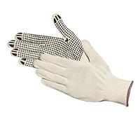 JAH Knitted Cotton/Polyamide Gloves with PVC Grip Dots - Non-Slip Grip for Warehouse, Assembly & Shipping