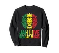 Jah Love Reggae Music Lion Crown Rasta Colors Graphic Art Sweatshirt