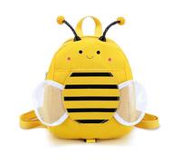 JAHEMU Children's Backpack Bee Anti-Lost Backpack Bee Nursery Backpack Cute Animal School Bag Student Bag for Boys & Girls 2-6 Years, yellow, S