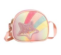 JAHEMU Girls' Handbag Rainbow Meteor Shoulder Bag Children's Handbags Colourful Star Handbag Crossbody Shoulder Bag Kids Purse Handbags Girls