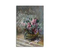 JAHER Claude Monet Paintings - (Flowers in A Pot) Poster Canvas Wall Art Picture Prints Hanging Photo Gift Idea Decor Homes Artworks 12x18inch(30x45cm)
