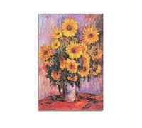 JAHER Claude Monet Paintings - (Sunflower Bouquet) Poster Artworks Canvas Room Aesthetic Wall Art Prints Home Modern Decor Gifts 16x24inch(40x60cm)