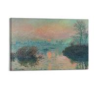 JAHER Claude Monet Paintings - (Sunset on The Seine in Lavacourt, Winter Effect) Poster Canvas Art And Wall Art Picture Print Modern Family Bedroom Decors 12x18inch(30x45cm)