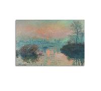 JAHER Claude Monet Paintings - (Sunset on The Seine in Lavacourt, Winter Effect) Poster Decorative Painting Canvas Wall Art Living Rooms Bedroom Painting 20x30inch(50x75cm)
