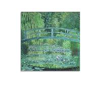 JAHER Claude Monet Paintings - (The Arch Bridge over The Water Lily Pond) Poster Canvas Wall Art Decorative Bedroom Modern Home Print Picture Artworkss 16x16inch(40x40cm)