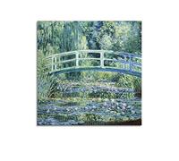 JAHER Claude Monet Paintings - (Water Lilies And Japanese Bridge) Poster Canvas Wall Art Picture Prints Hanging Photo Gift Idea Decor Homes Artworks 12x12inch(30x30cm)