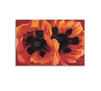 JAHER Georgia O'Keeffe Oriental Poppies Modern Canvas Art Print, 16x24inch(40x60cm), Living Room Wall Art