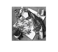 JAHER M.C. Escher Paintings Artworks - (Reptiles) Posters Picture Print Canvas Wall Paint Arts Decor Modern Home Artworks Gift Idea 16x16inch(40x40cm)