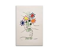 JAHER Pablo Picasso Paintings - (Bouquet of Flowers) Poster Painting On Canvas Wall Art Scroll Picture Print Living Room Walls Decor Homes 12x18inch(30x45cm)
