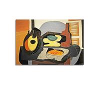 JAHER Pablo Picasso Paintings - (Still Life with Mandolin And Galette) Poster Print Photo Art Painting Canvas Home Decorative Bedroom Modern Decors Gifts 20x30inch(50x75cm)