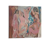 JAHER Pablo Picasso Paintings - (The Girls of Avignon) Poster Print Photo Art Painting Canvas Home Decorative Bedroom Modern Decors Gifts 24x24inch(60x60cm)