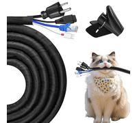JAHOMFAI Cable Sleeve for Dog and Cat 3M 25mm Cable Protector Wire Protector for Pets Bite-Resistant Wire Tidy for USB, Power, Audio and Video Cords
