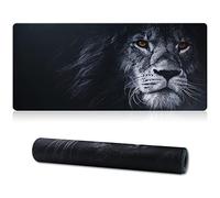 Jahosin XXL Gaming Mouse Mat, Extended Mouse Pad Stitched Edges 2MM Non-slip Rubber Base 90x40cm Desk Pad for Gaming/Office/Bussiness-90x40 Lion01