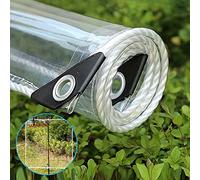 JAHQ 1m x 1.2m Heavy Duty Waterproof PVC Transparent Tarpaulin Poly Clear Vinyl Tarp Cover,0.35mm Clear Awning Canopy Patio Enclosure,Anti-Aging Insulation Soft Glass Tarpaulin