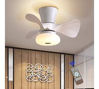 JAHQ 64W White Ceiling Light with Fan, 3 Color Changeable, LED Ceiling Fan Lights with Remote Control, Adjustable Speed,Timing, Fan Lighting for Living Room,Dining Room,Bedroom