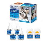 JahyShow Dog Calming Pheromone Diffuser Kit, 2 Diffusers + 4 Refills, 120-Day Supply, Covers 700 sq. ft, Odorless Plug-in for Dog Anxiety Relief, Separation Stress, Barking, Thunder, Fireworks, Travel