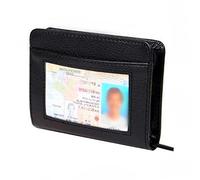 JahyShow Slim Wallet for Men RFID Blocking: 2PCS Zipper Leather Credit Card Holder for Men with 36 Slots and ID Window, Small Wallet, Black