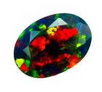 JAI GEMS Faceted Black Opal Gemstones Smoked OVAL 9-11Mm Size, multi-color, 10mm to 12mm, 10mm to 12mm, Gemstone, black opal