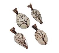 JAI GEMS Tree of Life Wire Wrapped Pendant Natural Rose Quartz Gemstone Necklace Handmade Jewelry | Size: 55x27mm| Gift for women| Reiki Healing