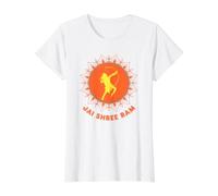 Jai Shree Ram Artwork, Lord Rama Design for Devotees Value Graphic T-Shirt, Women, White, M