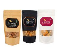 Jaiccha Ghasitaram Best of 3 Mango Bites 200 GMS, Butter Chakli Sticks 100 GMS Pouch and Almonds 100 GMS Pouch