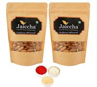 Jaiccha Ghasitaram Bhaidooj Gifts - American/ Califonia Almonds 400 GMS in Brown Paper Pouch