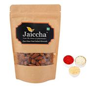 Jaiccha Ghasitaram Bhaidooj Gifts - Desi Ghee Fried Salted Almonds 200 GMS in Brown Paper Pouch