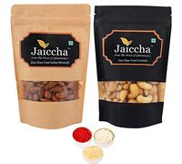 Jaiccha Ghasitaram Bhaidooj Gifts - Desi Ghee Fried Salted Cashews and Almonds Pouches Big 400 GMS