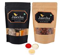 Jaiccha Ghasitaram Bhaidooj Gifts - Pack of 2 Assorted Bites and Peri Peri Almonds Pouches Big 400 GMS