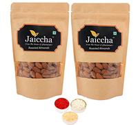 Jaiccha Ghasitaram Bhaidooj Gifts - Roasted Salted American/ California Almonds 400 GMS in Brown Paper Pouch
