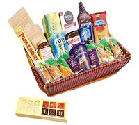 Jaiccha Ghasitaram Big Red Basket Hamper of 24 Goodies with Chocolate Box|Gift for Diwali,Holi,Rakhi,Valentine,Christmas,Birthday,Anniversary,Her,Him|