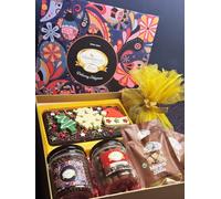 Jaiccha Ghasitaram Christmas Gift Big Hamper Box with plum cake, bark, 2 jars and pouches
