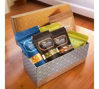 Jaiccha Ghasitaram Diwali Gifts Rectangle Box of Badang Bhel, Butter Chakli Sticks, Chocolate Coated Butterscotch, Chocolate Coated Raisins, Crunchy Coated Cashews and Crunchy Coated Peanuts