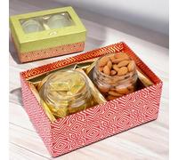 Jaiccha Ghasitaram Dryfruits Hamper- box with 2 Jars of Almonds and Mewa Bites |Gift for Diwali,Holi,Rakhi,Valentine,Christmas,Birthday,Anniversary,Her,Him|