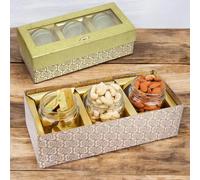Jaiccha Ghasitaram Dryfruits Hamper- box with 3 Jars of Cashews, Almonds and Mewa Bites |Gift for Diwali,Holi,Rakhi,Valentine,Christmas,Birthday,Anniversary,Her,Him|