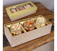 Jaiccha Ghasitaram Dryfruits Hamper- box with 3 Jars of Cashews, Almonds and Pistachios |Gift for Diwali,Holi,Rakhi,Valentine,Christmas,Birthday,Anniversary,Her,Him|