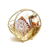 Jaiccha Ghasitaram Half Moon Metal Basket of Mix Dryfruits, Kaju Katlis |Gift for Diwali Gifts,Holi,Rakhi,Valentine,Christmas,Birthday,Anniversary,Her,Him|