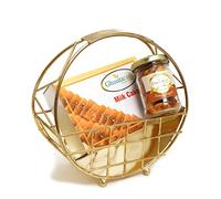 Jaiccha Ghasitaram Half Moon Metal Basket of Mix Dryfruits, Milk Cake |Gift for Diwali Gifts,Holi,Rakhi,Valentine,Christmas,Birthday,Anniversary,Her,Him|